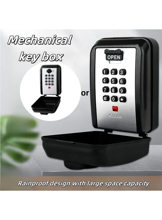 Large Capacity Key Pad Code Lock Box Mechanical Button Rainproof Wall Mounted Key Storage - Image 1